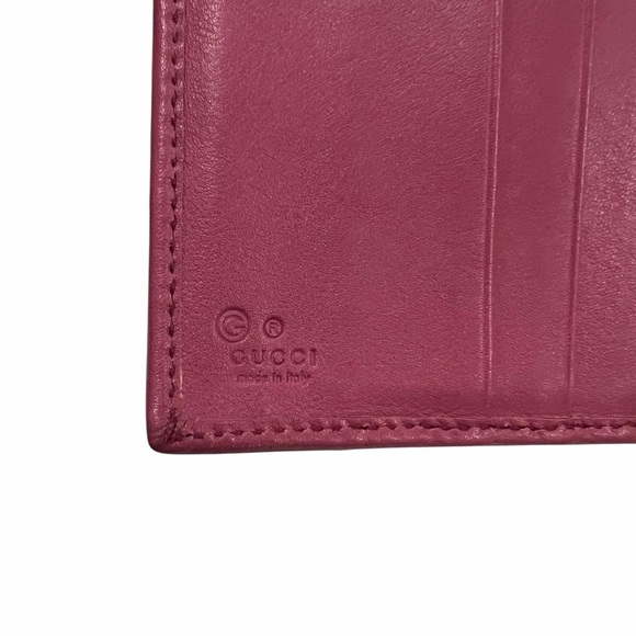 Gucci Leather Wallet | Magenta Pink Bifold Clutch Wallet - Picture 4 of 12